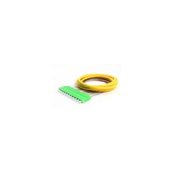 Cable Wholesale 12 Strand Fiber Distribution Pigtail, Singlemode, SC/APC Connectors, Green Boots, 3M(1m 900um 15F2-00212 - main